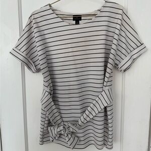 worthington black & white striped business casual top